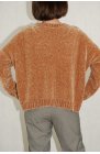 Krótki, beżowy sweter z rozporkami