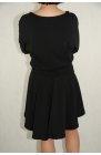 Ciocco - czarna sukienka Neri z grubej bawełny - szeroki pasek, dłuższy tył