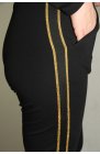 Ciocco - damskie, czarne spodnie dresowe ze złotymi lampasami