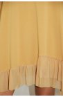 Ciocco - sukienka tunika z tiulową falbanką, kolor miodowy