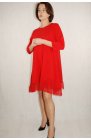 Ciocco - czerwona sukienka - tunika z tiulową falbanką