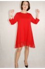 Ciocco - czerwona sukienka - tunika z tiulową falbanką