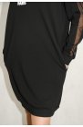 Ciocco - sportowa sukienka bawełniana z eleganckimi rękawami, kolor czarny