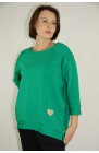 Ciocco - sportowa bluza bawełniana z rozporkami, kolor zielony
