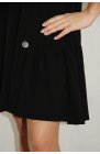Ciocco - krótka sukienka bawełniana z falbanką, kolor czarny