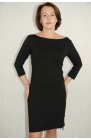 Ciocco - czarna sukienka typu etui, wykończenie laserowe