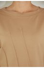 Ciocco - beżowa bluzka bawełniana z ozdobnymi przeszyciami