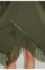Ciocco - elegancka sukienka/tunika z tiulową falbaną, kolor khaki