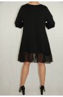 Ciocco - czarna, elegancka sukienka/tunika z tiulową falbaną