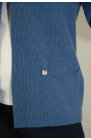 Rozpinany sweter damski z wełny w kolorze niebieskim