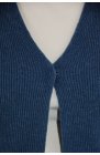 Rozpinany sweter damski z wełny w kolorze niebieskim