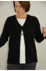 Rozpinany sweter damski z wełny w kolorze czarnym
