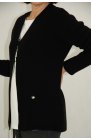 Rozpinany sweter damski z wełny w kolorze czarnym