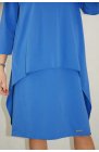 Ciocco - niebieska sukienka bawełniana midi z podwójnym przodem