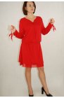 Ciocco - czerwona sukienka bawełniana wykończona tiulem