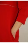 Ciocco - czerwona sukienka bawełniana zdobiona srebrną nitką