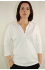 Ciocco - biała, bawełniana bluzka damska z kołnierzykiem
