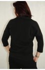 Ciocco - czarna, bawełniana bluzka damska z kołnierzykiem