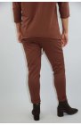 Ciocco - wąskie spodnie bawełniane z mankietem w kolorze brązowym