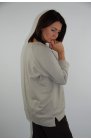 Ciocco - bawełniana bluza damska z aplikacją, taupe