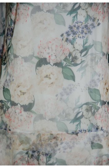 Dorota - tiulowa sukienka w kwiaty - duże rozmiary