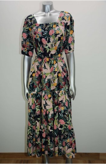 Damana - letnia sukienka maxi w kolorowe kwiaty